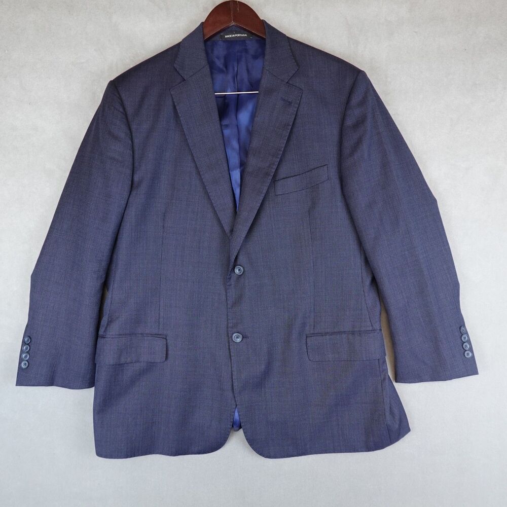 J Hilburn Blazer Mens 44S Vitale Barberis Canonico Wool Blue Tailored Fit